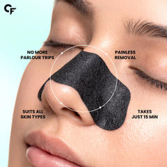Carbamide Forte Charcoal Nose Strips for Blackhead Removal | Blackheads Removal Strips for painless and instant black head removal | Works within 15 minutes - 10 Strips
