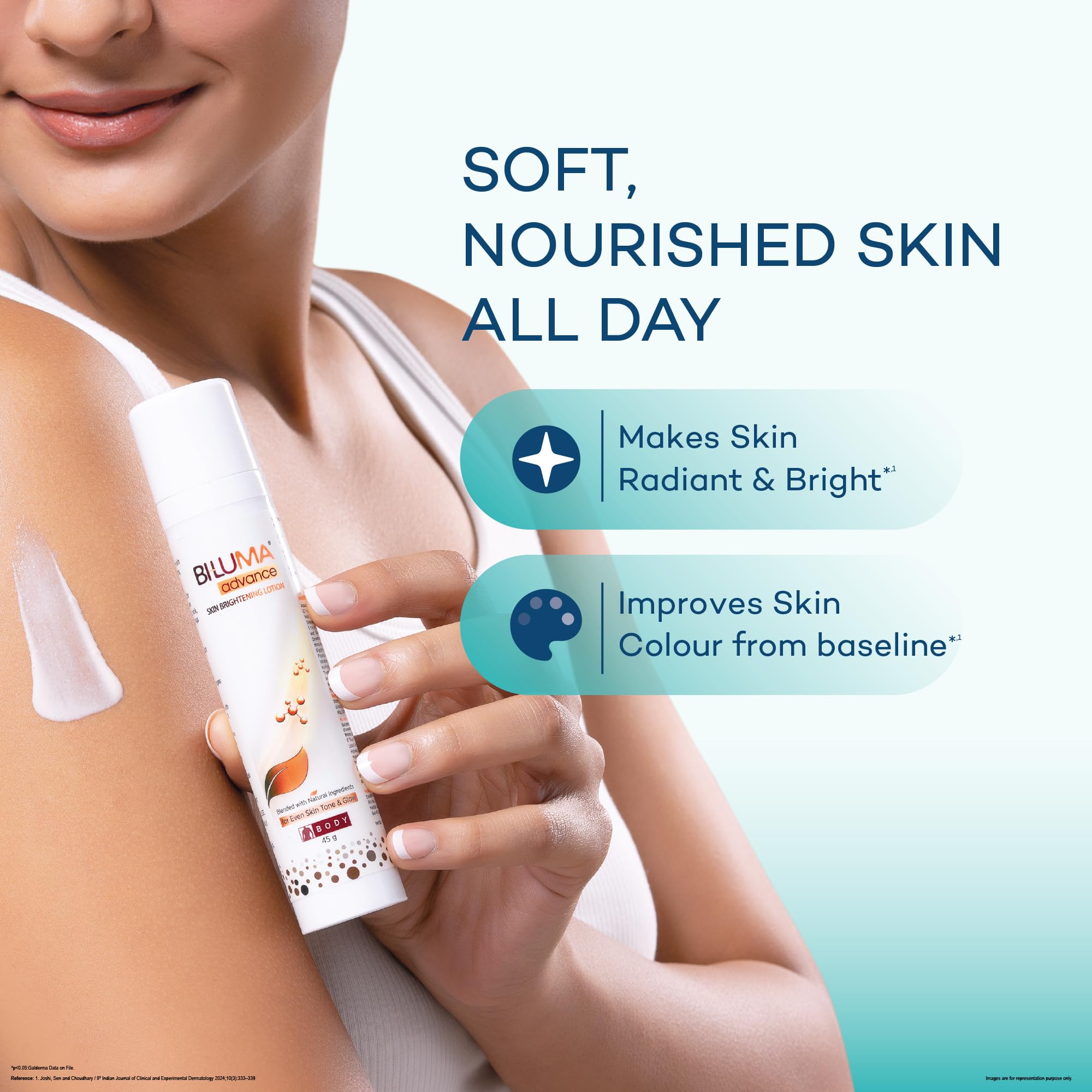 Bi-luma Advance Skin Brightening Lotion - All Skin Tone -Blended with Natural Ingredients For Dark Spots -Face& Body -45 gm