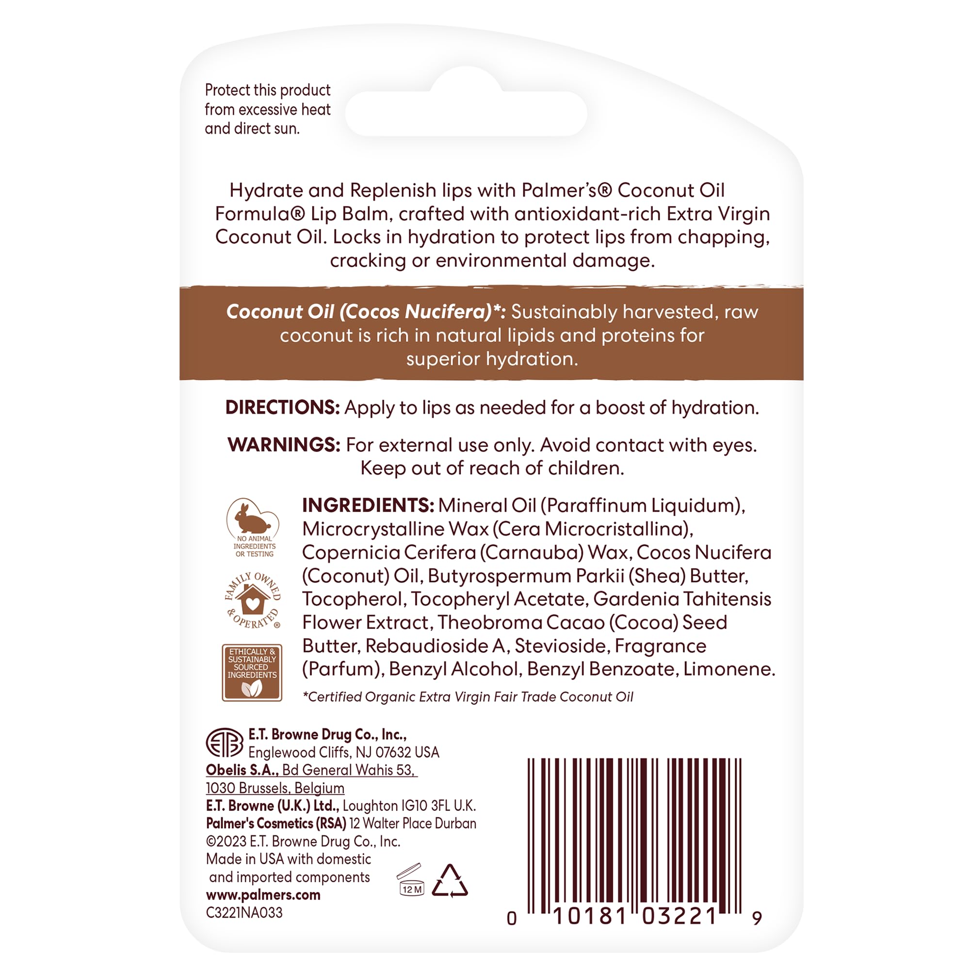 Palmer's Coconut Oil Formula Spf 15 Lip Balm, Pack of 2, Multicolor