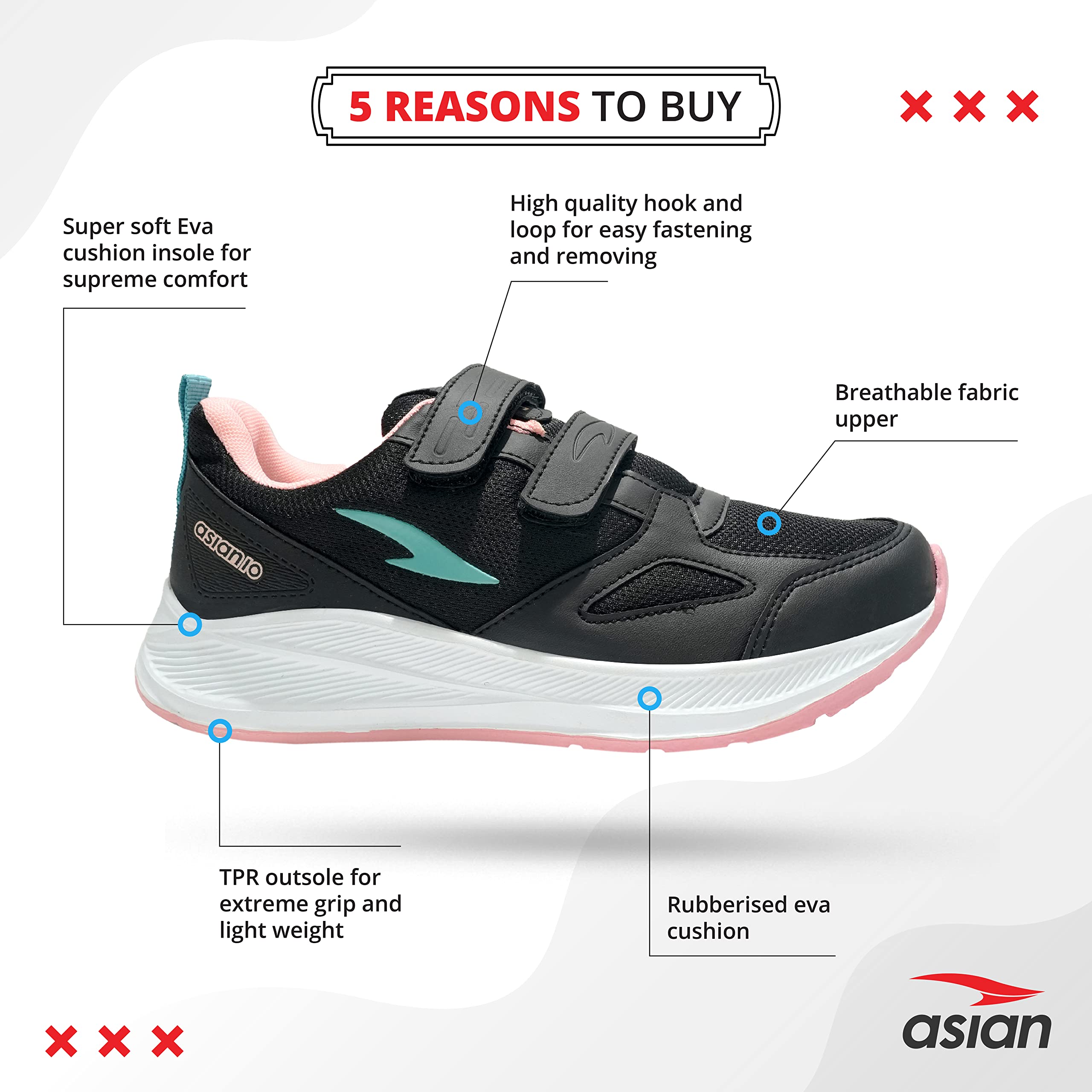 ASIAN Women's Firefly-10 Sports Running,Walking,Gym,Training,Casual Slip-On Lightweight Shoes for Women's & Girl's