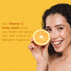 Arata 1% Vitamin C Daily Glow Body Wash For Soft & Even Toned Skin | Helps to Reduce Fades Dark Spots & Pigmentation | Long Lasting Fragrance | No Parabens No Sulfates | 300ML