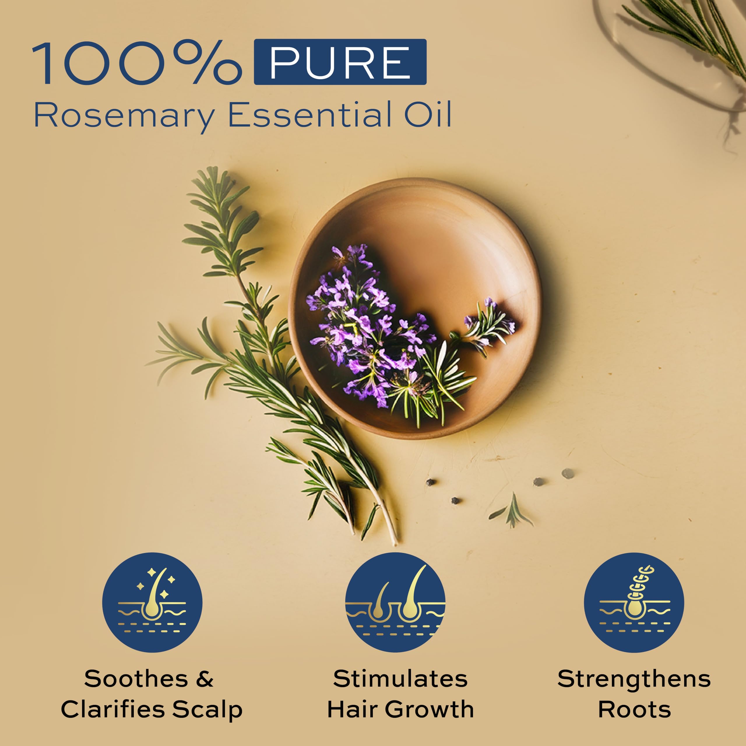 Parachute Advansed Rosemary Essential Oil | 100% Pure | for Thick & Voluminous Hair | Moisturises dry hair, Reduces hair breakage, Improves hair Resilience | 14ml