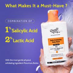 Chemist At Play Exfoliation 236ml | 4% (Salicylic Acid, Vitamin E and Lactic Acid) | Paraben & SLS Free | Gentle Exfoliating Shower Gel | Removes Tan & Body Acne | Prevents Dry, Rough, Bumpy Skin | Unisex