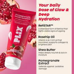 PLIX – THE PLANT FIX | Pomegranate Youth Renewal Anti-Aging Body Lotion | Reduces Fine Lines, Firms & Hydrates Skin | RetiSTAR™, Pomegranate & Shea Butter | Lightweight Daily Care