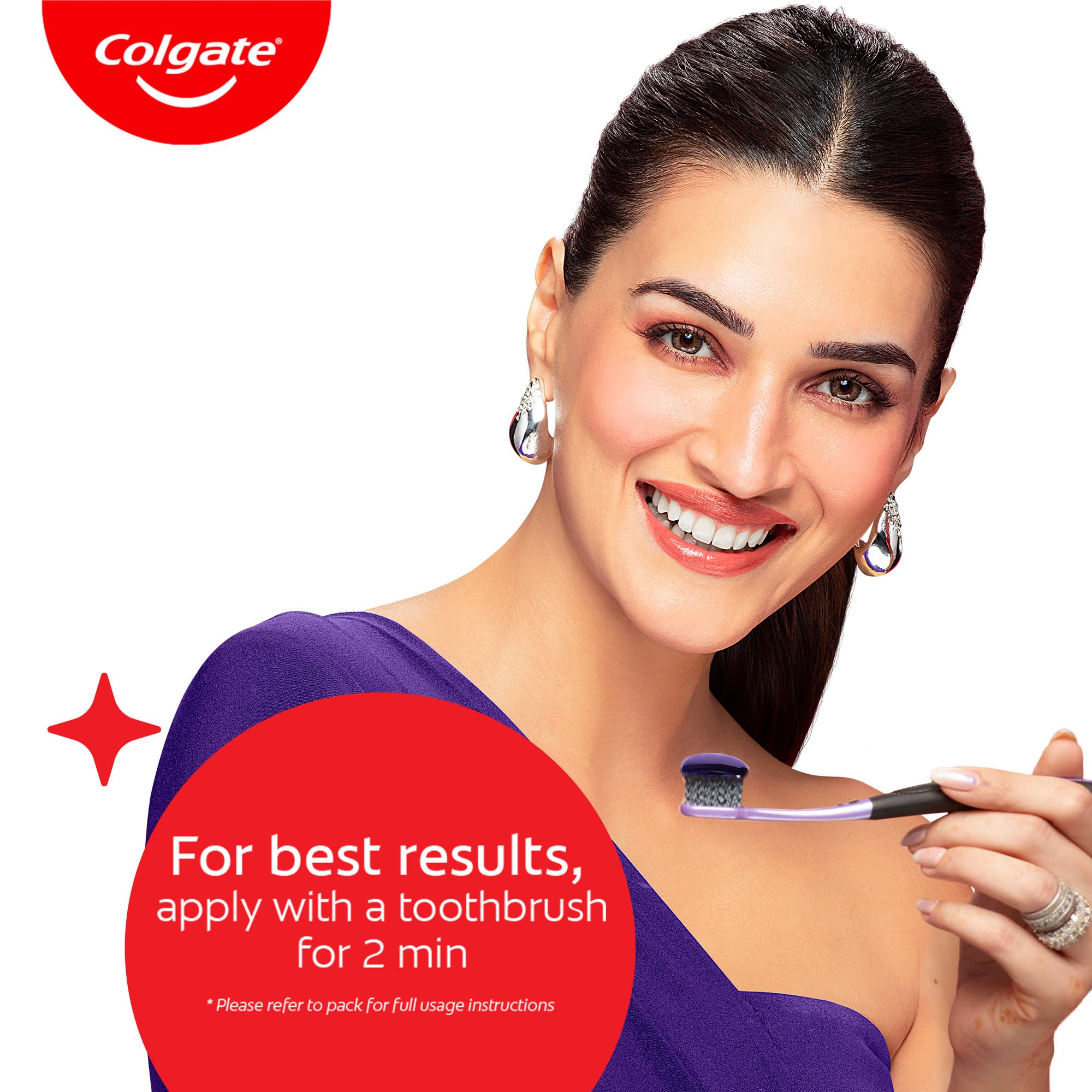 Colgate Visible White Purple Teeth Whitening Serum, 40ml – Mint & Yuzu Flavour, Instant Brightening Purple Serum for Whiter Smiles