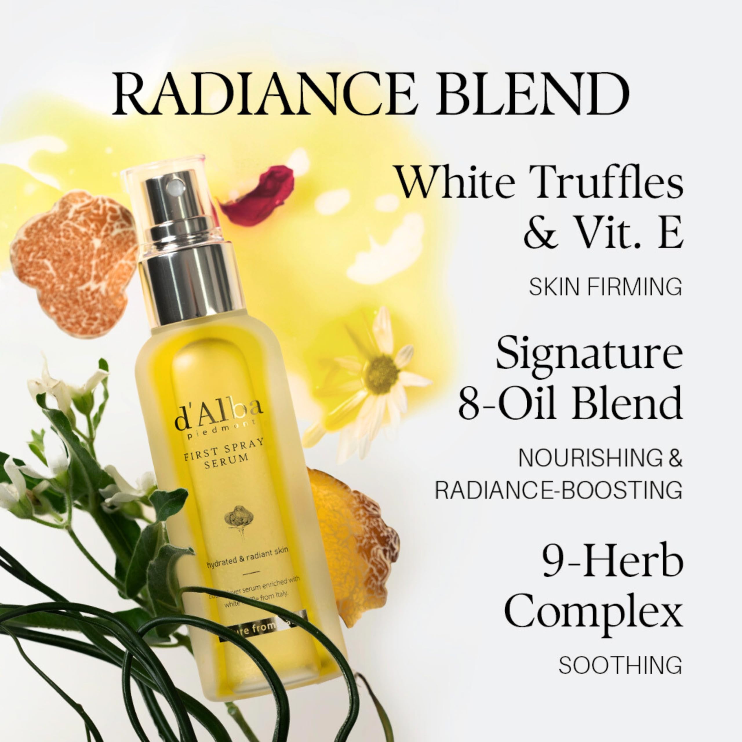 d'Alba White Truffle First Spray Serum, Hydrating Glow Mist, 100ml