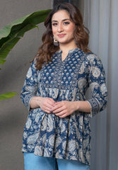 Arayna Women's Pure Cotton Paisley Printed Tunic Top – Comfortable Everyday Wear